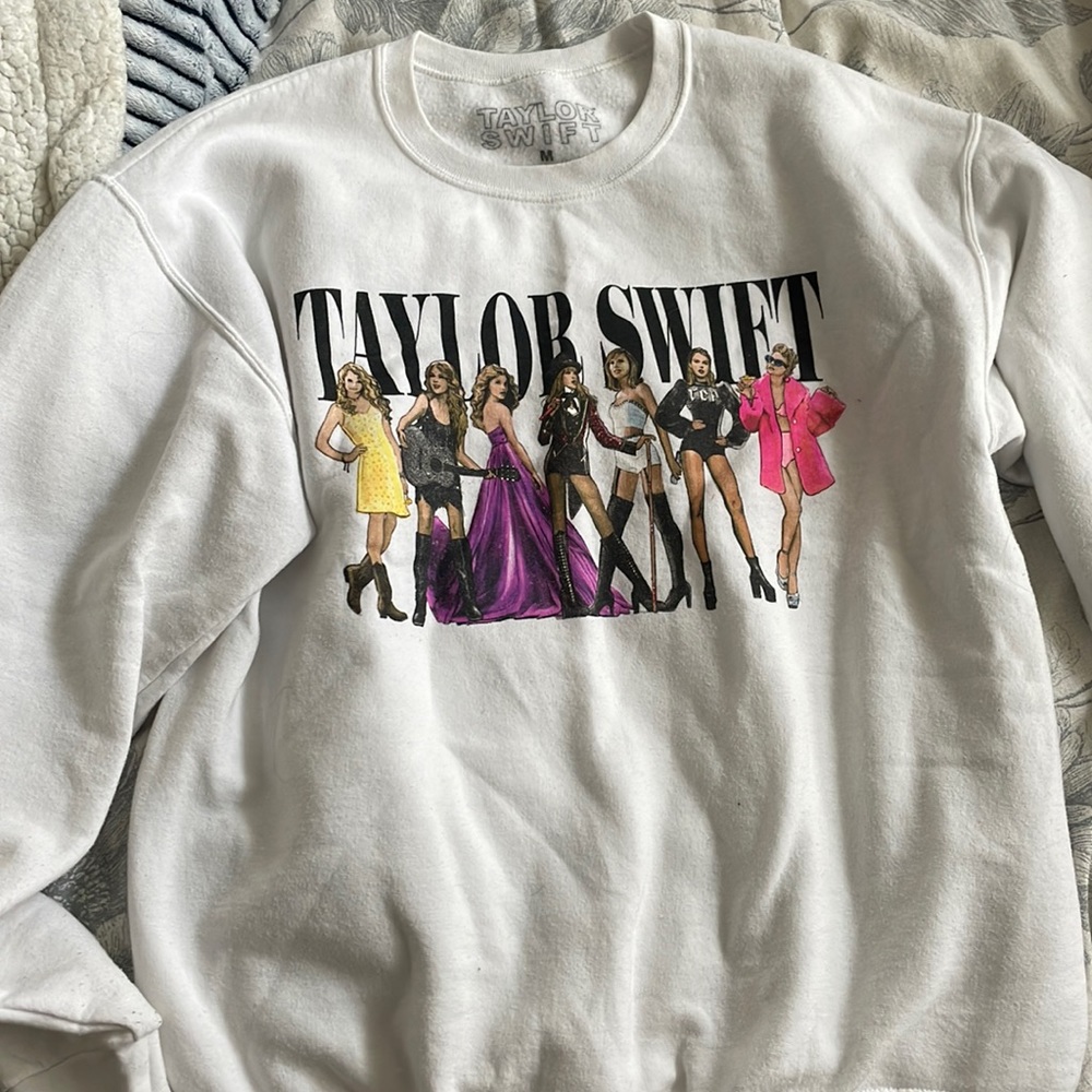 White eras sweatshirt noodles